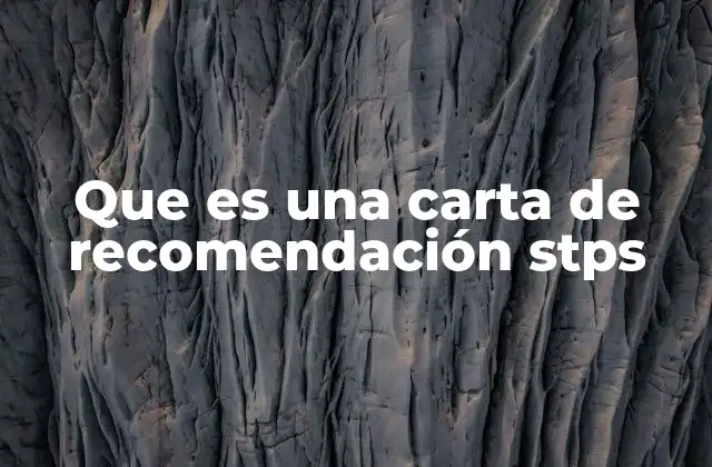 Que es una Carta de Recomendación Stps