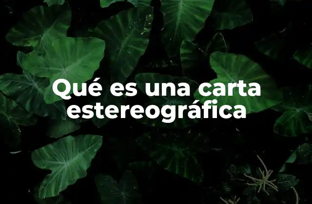 Qué es una Carta Estereográfica