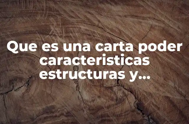 Que es una Carta Poder Caracteristicas Estructuras y Elementos