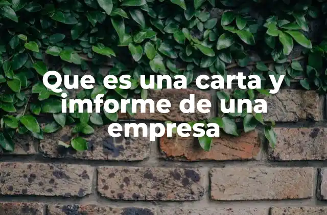 Que es una Carta y Imforme de una Empresa