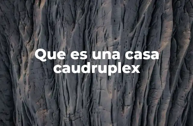 Que es una Casa Caudruplex