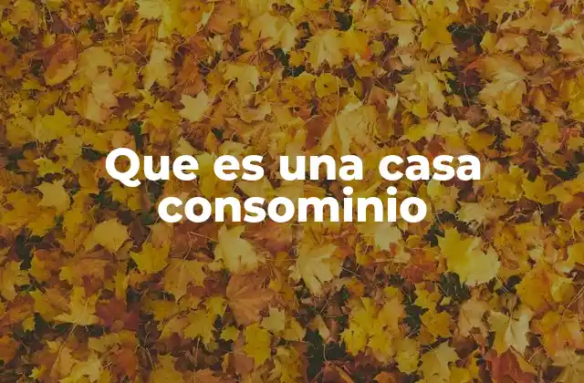 Que es una Casa Consominio