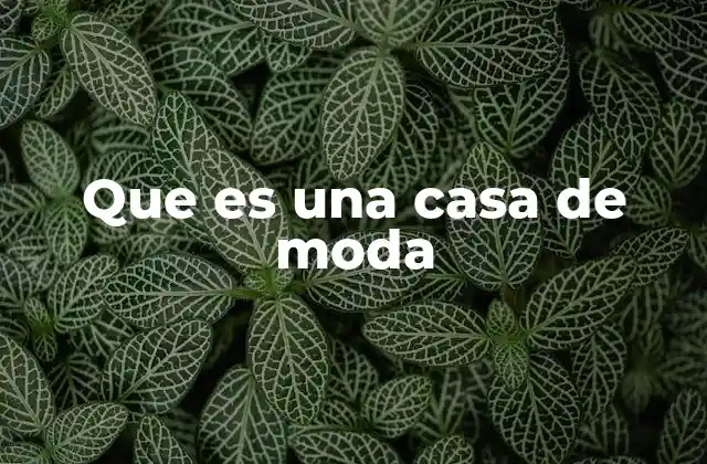 Que es una Casa de Moda
