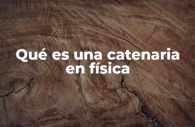 Qué es una Catenaria en Física