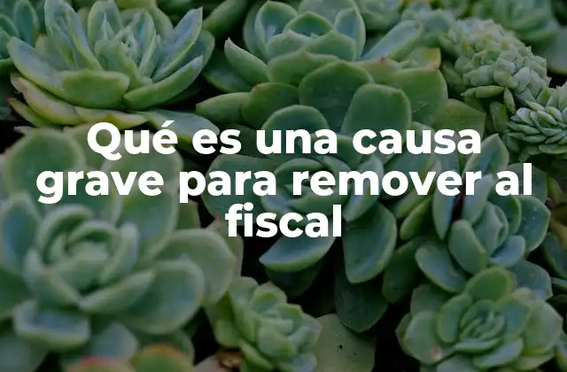 Qué es una Causa Grave para Remover Al Fiscal