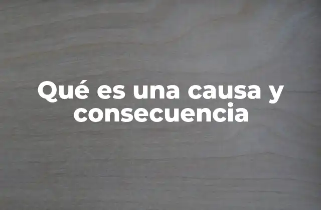 Qué es una Causa y Consecuencia