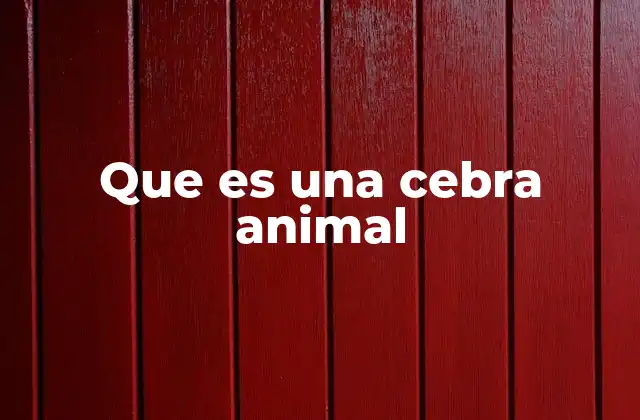 Que es una Cebra Animal