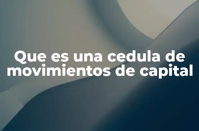 Que es una Cedula de Movimientos de Capital
