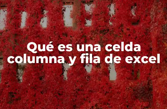 Qué es una Celda Columna y Fila de Excel