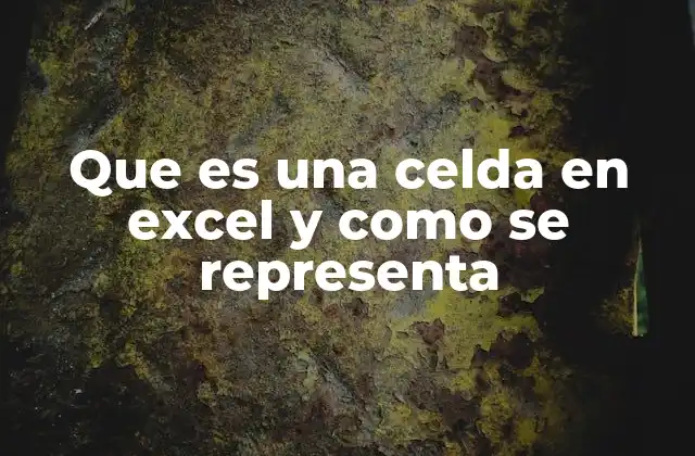 Que es una Celda en Excel y como Se Representa