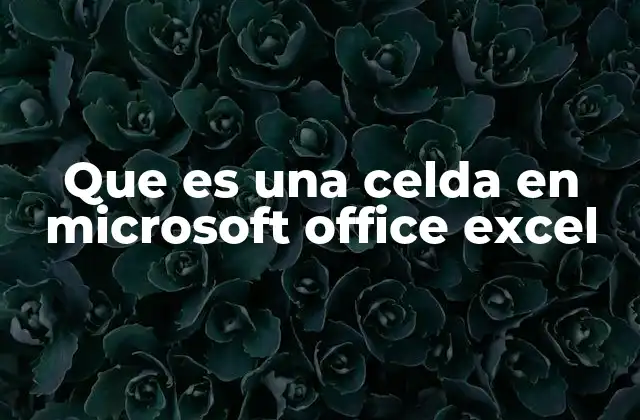 Que es una Celda en Microsoft Office Excel