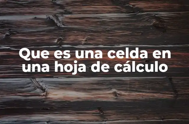Que es una Celda en una Hoja de Cálculo