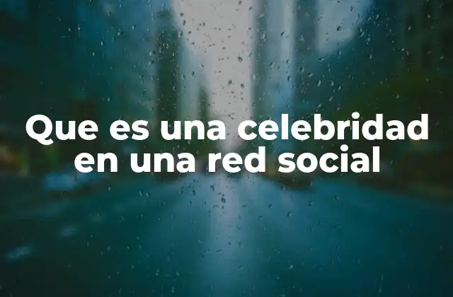 Que es una Celebridad en una Red Social