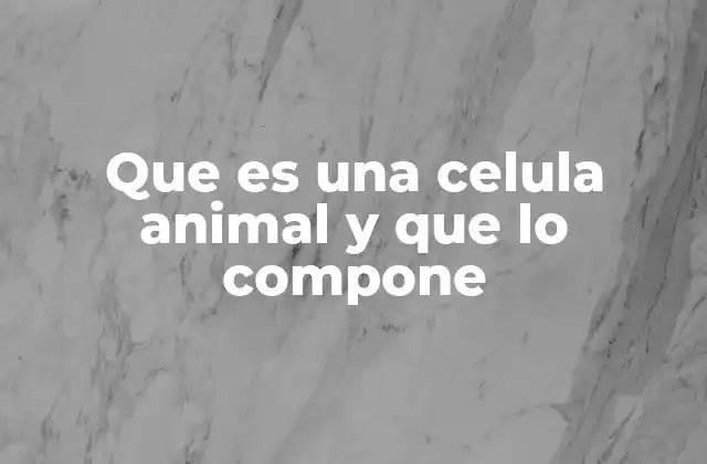 Que es una Celula Animal y que Lo Compone