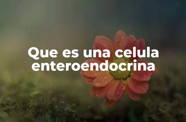 Que es una Celula Enteroendocrina