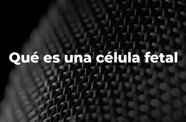 Qué es una Célula Fetal
