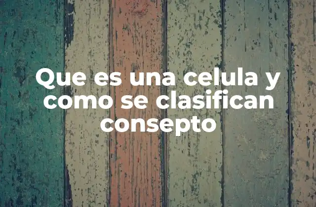 Que es una Celula y como Se Clasifican Consepto
