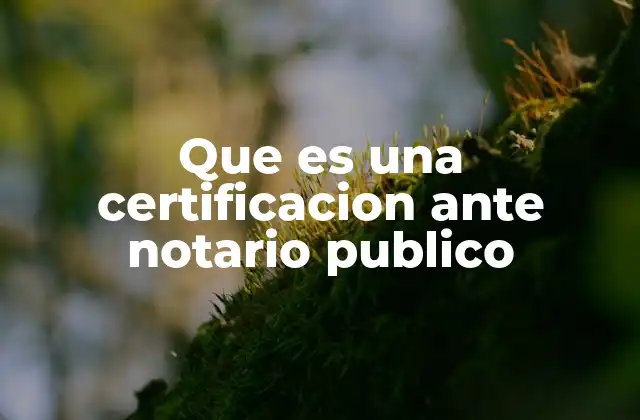 Que es una Certificacion ante Notario Publico