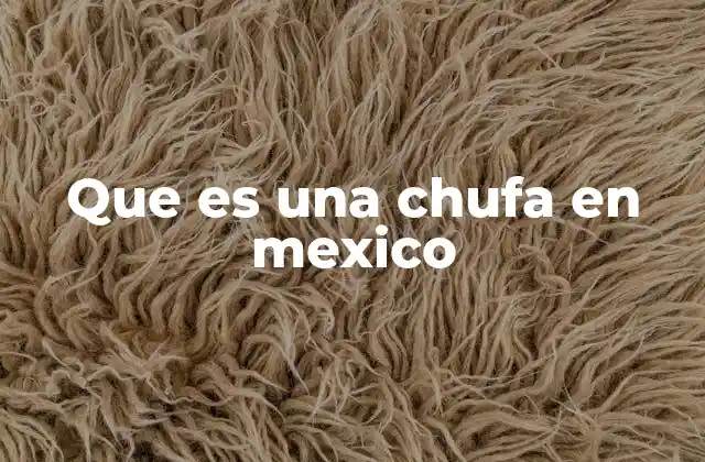 Que es una Chufa en Mexico