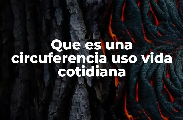 Que es una Circuferencia Uso Vida Cotidiana