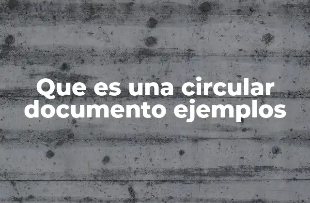 Que es una Circular Documento Ejemplos