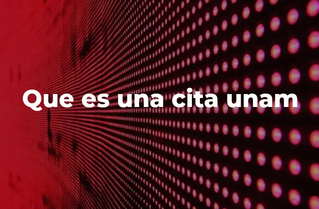 Que es una Cita Unam