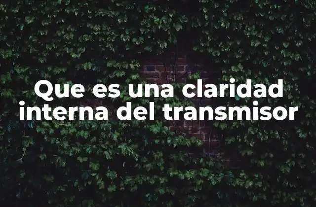 Que es una Claridad Interna Del Transmisor