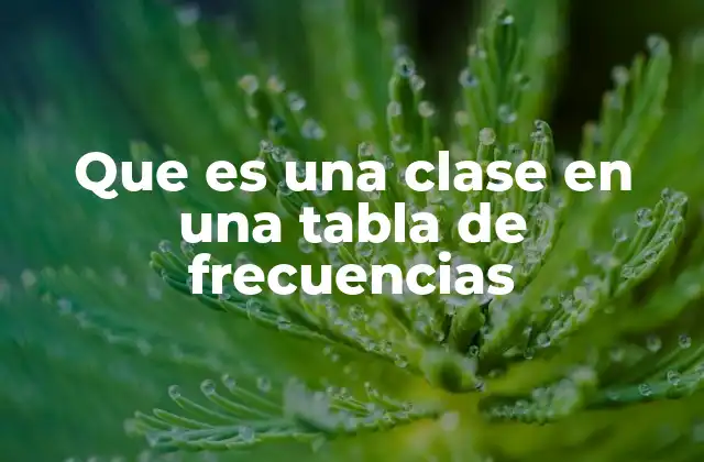 Que es una Clase en una Tabla de Frecuencias