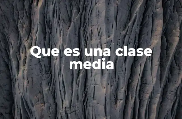Que es una Clase Media