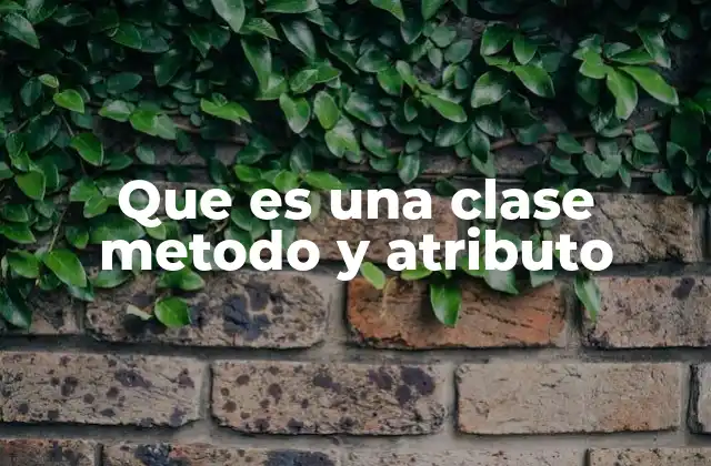 Que es una Clase Metodo y Atributo