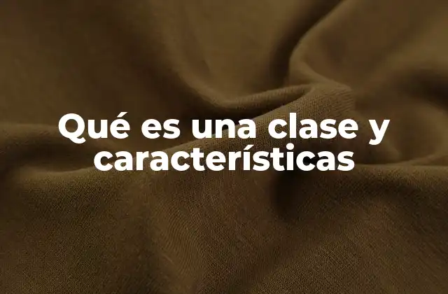 Qué es una Clase y Características