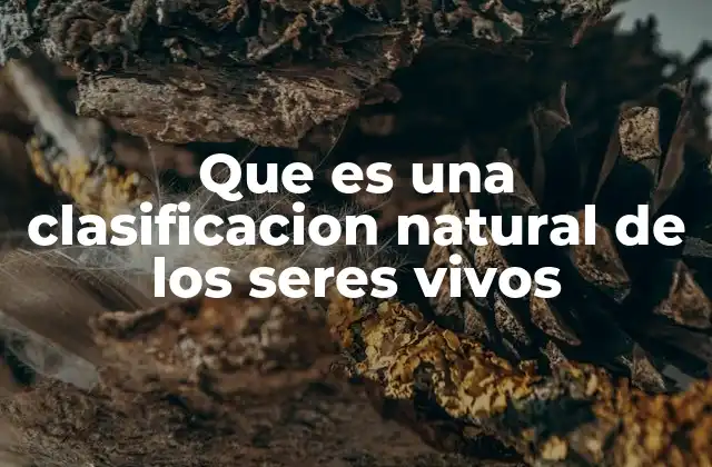 Que es una Clasificacion Natural de los Seres Vivos