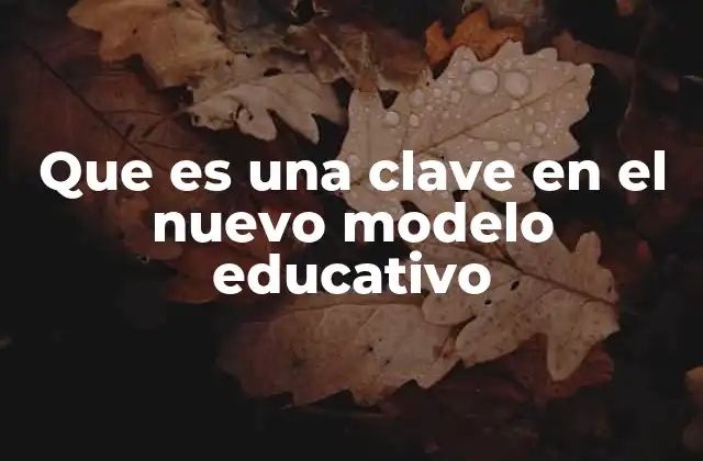 El papel de las claves en la transformación educativa