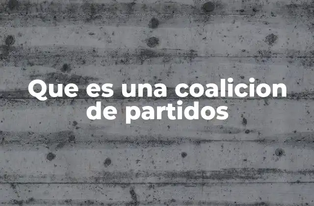 Que es una Coalicion de Partidos