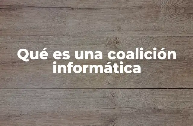 Qué es una Coalición Informática