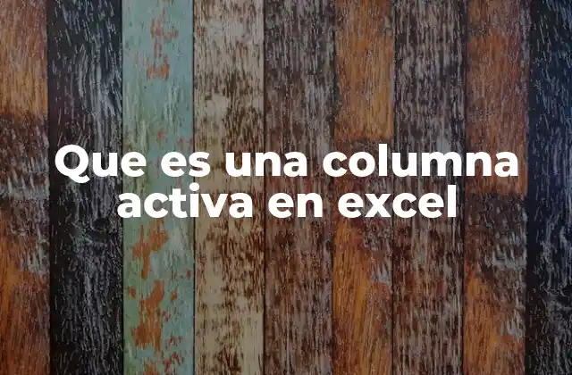 Que es una Columna Activa en Excel