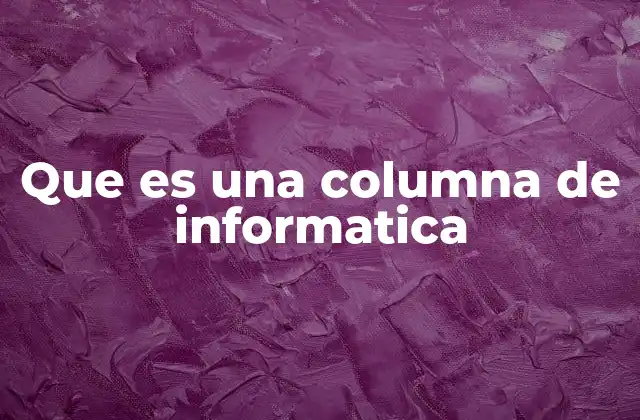 Que es una Columna de Informatica
