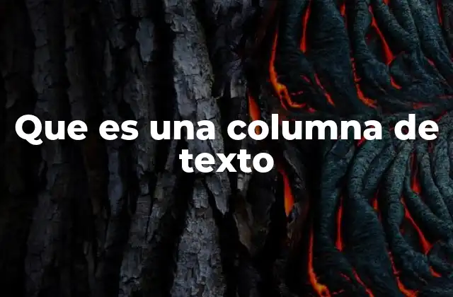 Que es una Columna de Texto
