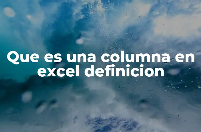 Que es una Columna en Excel Definicion
