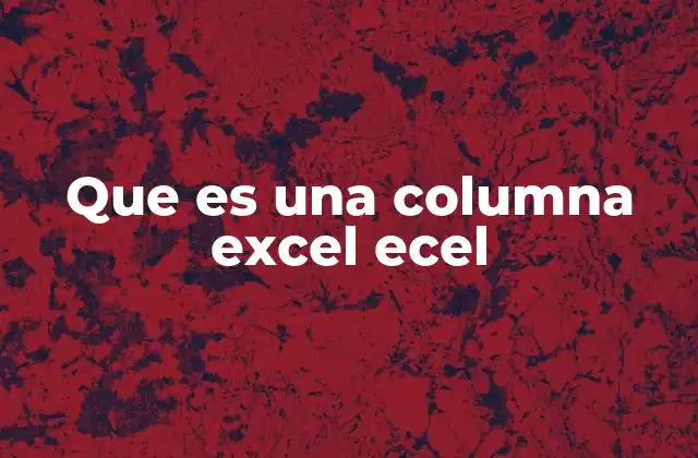 Que es una Columna Excel Ecel