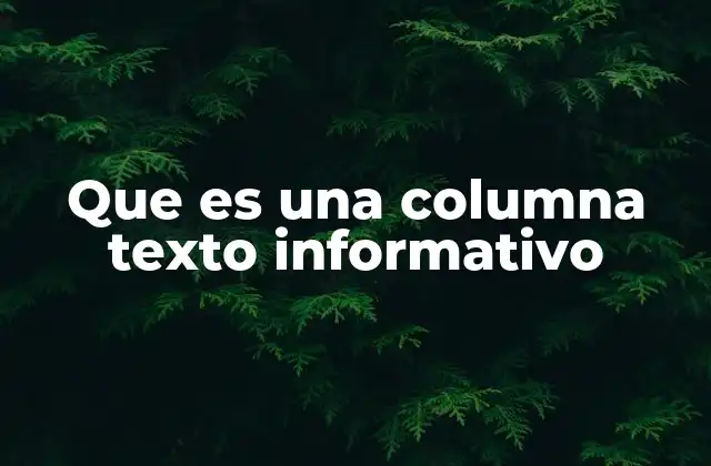 Que es una Columna Texto Informativo