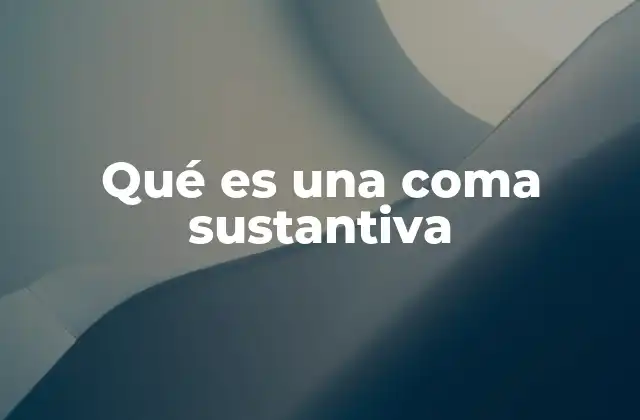 Qué es una Coma Sustantiva