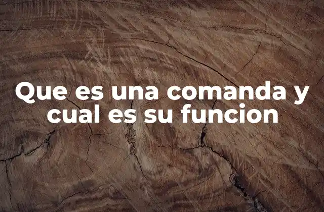 Que es una Comanda y Cual es Su Funcion