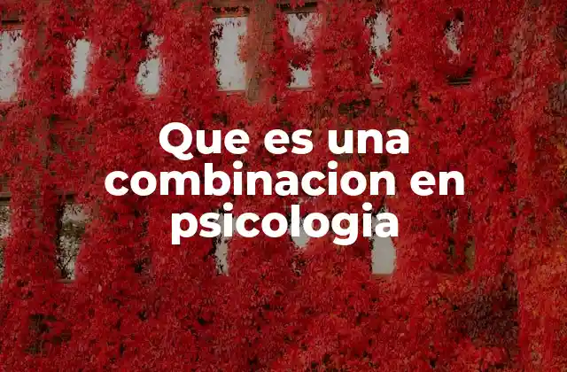 Que es una Combinacion en Psicologia