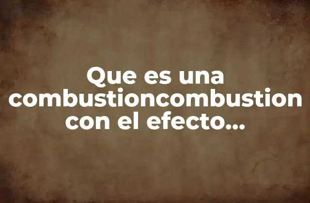 Que es una Combustioncombustion con el Efecto Invernadero