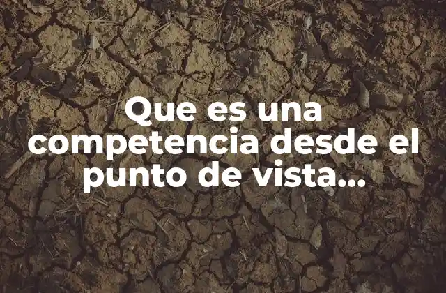 Que es una Competencia desde el Punto de Vista Didáctico