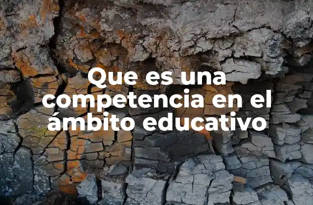 Que es una Competencia en el Ámbito Educativo