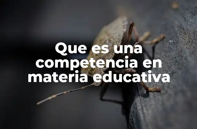 Que es una Competencia en Materia Educativa