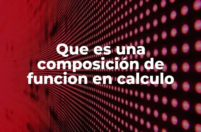 Que es una Composición de Funcion en Calculo