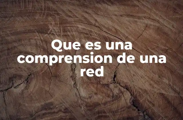 Que es una Comprension de una Red